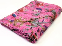 Jaipur fait à la main Vintage coton Kantha couette multicolore imprimé floral couverture réversible Kantha jeter
