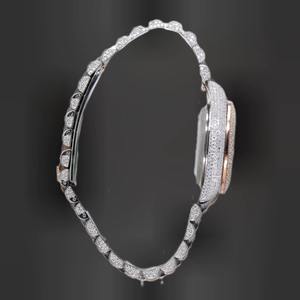 Reloj de Pulsera de Alta Calidad para Hombre, Chapado en Oro Rosa, Completamente Adornado con Diamantes de Moissanita, Estilo Hip Hop, para Eventos y Fiestas, en Venta - Product Image 3