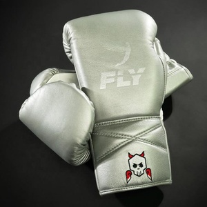 ถุงมือชกมวยแบบปรับได้ ปักโลโก้ OEM ตามสั่ง พร้อมเชือกผูกสีเงิน สำหรับฝึกซ้อม แข่งขัน และต่อสู้ ผลิตตามสั่ง - Product Image 1