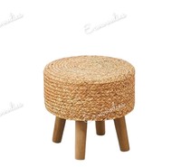 Pouf et tabouret en bois de jute rond décoratif naturel pouf et poufs pied meubles de salon console en incrustation d'os