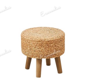 Pouf et tabouret en bois de jute rond décoratif naturel pouf et poufs pied meubles de salon console en incrustation d'os - Product Image 5
