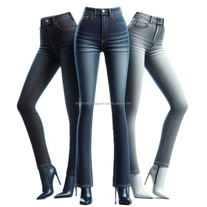 Pantalones vaqueros lavados Spanxdex de algodón de alta calidad para mujer, corte de bota ajustado, tallas XL, pierna ancha, bolsillos sólidos, informales, de secado rápido - Product Image 4