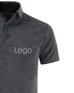 Polo pour homme gris anthracite, logo personnalisé, respirant, polyester et coton piqué, manches courtes, uniforme d'entreprise, usage au bureau, haut - Product Image 3