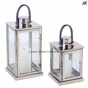 Handcrafted Tabletop Designer <b>Lantern</b> Decorative Wooden and Stainless Steel Material Shiny Polished Admirable Look Candle Holder - Product Image 6