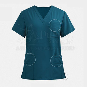 Uniforme de gommage médical de dernier style pour vêtements de travail Uniforme de gommage médical de couleur unie léger - Product Image 6