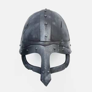 Casco de cuerno vikingo medieval temprano Casco de disfraz griego usable con forro de cuero para cuchillos de camping - Product Image 1