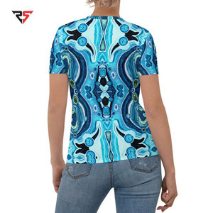 Diseño personalizado All-Over Women Sublimación Impresión Logotipo personalizado Camisetas Hecho en Pakistán impreso mujeres camisetas regulares - Product Image 3