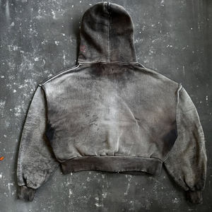 Sudadera con Capucha Personalizada de Estilo Vintage para Hombre, Lavada al Ácido, con Cierre y Peso Pesado - Product Image 4