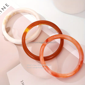 Juego de brazaletes de resina redondos gruesos coloridos hechos a mano de 4 brazaletes geométricos para mujer joyería minimalista Bohemia - Product Image 6