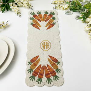 Camino de Mesa Bordado Personalizado de 36 Pulgadas con Cuentas de Vidrio de Lujo para Mesas de Boda - Product Image 4