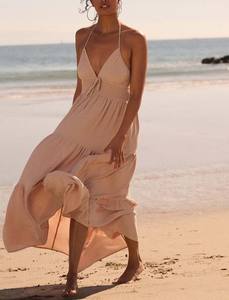 ชุดเดรสผ้าเรยอนมัดย้อมแขนยาวสำหรับผู้หญิงเดรสแม็กซี่แขนยาวเปิดหลังสายคล้องคอแฟชั่นสำหรับใส่ไปทะเลหรือใส่ในรีสอร์ตสำหรับฤดูร้อน - Product Image 1