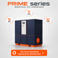 Compresseur d'air rotatif à vis compact et à faible bruit, haute efficacité et économie d'énergie, 11-22 kW, machine de compression d'air industrielle