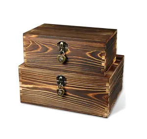 صندوق خشبي فاخر متعدد الوظائف, صندوق خشبي منظم متعدد الوظائف مزود بغطاء بمفصلات للبيع