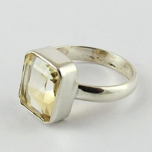 Anillo de Plata de Ley 925 con Gema de Citrino en Forma Cuadrada, Joyería de Plata en Oferta, Plata Exclusiva - Product Image 4