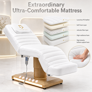 Cama de Belleza de Lujo LUXMARS, Muebles de Salón de Cuero Premium, Altura y Ángulo Ajustables, Personalizable para Spa y Clínica - Product Image 4