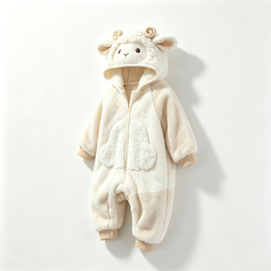 Combinaison bébé en polaire personnalisée avec capuche, costume de mouton pour nouveau-né, combinaison en peluche douce, combinaison de neige pour bébé - Product Image 4