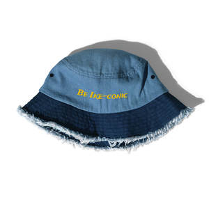 Chapeau Bob en Jean Vieilli Ike-Conic avec Broderie 3D, Tissu Velours Éponge Décontracté, Motif Camouflage Rayé, Nœuds et Image de Dessin Animé - Product Image 4