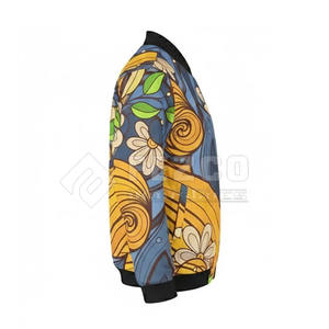 Veste bomber d'hiver pour homme en nylon/polyester écologique, respirante, imperméable, avec logo personnalisé sur le devant, col montant, vente en gros - Product Image 3