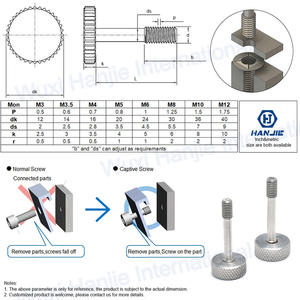 Perilla de tornillo de pulgar de PC con perno cautivo moleteado métrico CNC 6-32 M4 M5 M6 personalizado de acero inoxidable A2 304 - Product Image 6