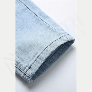 Pantalones Vaqueros Ajustados de Mezclilla Desgastados y Rotos para Hombre, Transpirables, Hechos a Medida, Estilo Urbano, Duraderos, Color Personalizado - Product Image 6