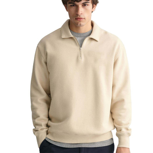 Sweat-shirts en molleton à demi-zip pour hommes 100% coton Broderie Sérigraphie Teinture unie Hiver Manches longues Couleurs personnalisables - Product Image 6