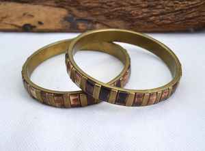 Brazalete de latón moderno, par de pulseras, joyería tribal Bohemia hecha a mano, tamaño personalizable artesanal MS - Product Image 4