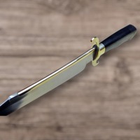 Handgemachtes D2 Stahl Big Size Bowie Messer mit Ledersc heide, Jagdmesser mit Holzgriff und Stahls chutz Ideal für Bush craft,
