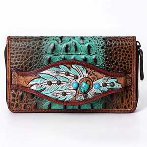 Western Tooled Wallet Cartera de cuero de calidad superior Tooled Western Cowboy Design Clutch Bag a precio al por mayor - Product Image 2