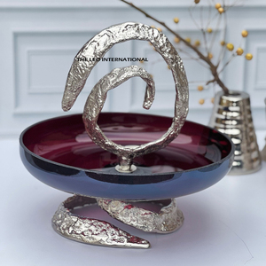 New Design Fashion Round Glass High Quality Wholesale Wedding Cake Stand <b>Resin</b> <b>Epoxy</b> Mold Aluminum Metal - Product Image 1