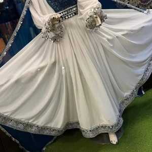 Robes afghanes vintage élégantes pour femmes, prix, robe longue évasée maxi, respirante, lavable, multi-panneaux, dentelle, bouton, naturel - Product Image 2