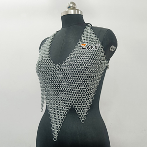 Venta al por mayor de aluminio ligero Chainmail Armor para las mujeres de lujo sin mangas Butted Ring Backless Club Party Wear - Product Image 4