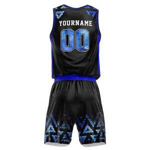 Maillot de basket-ball adulte nom personnalisé de haute qualité vêtements de sport en sergé à séchage rapide avec presse à chaud uniforme de taille supérieure - Product Image 2