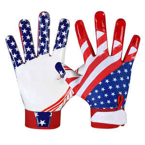 Gants de réception de football américain doux et confortables pour adultes en cuir avec motif imprimé Vente en gros sur mesure - Product Image 5