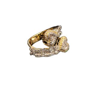 Anillos de oro de 14K de grado premium de diamante diseñado en forma de corazón con anillo de aniversario de compromiso de boda que usan los exportadores - Product Image 2