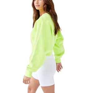 Sudadera Corta Lisa de Algodón 100%, Precio Económico, Personaliza Tu Propio Logotipo, Sudadera de Cuello Redondo de Alta Calidad para Mujer - Product Image 4