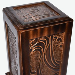 Urnes en bois faites à la main pour cendres humaines Urnes funéraires en bois pour adultes (11x6x6 pouces Design antique) - Product Image 3