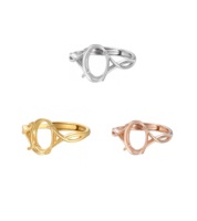 Bague en argent sterling 925 semi-montée, vierge, style éternité, plaqué vermeil, sertissage clos, pour mariage, fiançailles, DIY, certifiée par une tierce partie