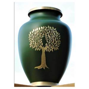 Handmade Copper Cremation Urn Custom Design Aluminium <b>Funeral</b> Urn Export Quality Coffee Urn - Product Image 3