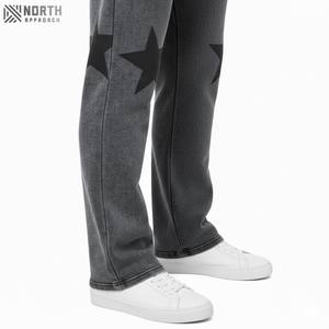 Conjunto Deportivo de Invierno con Lavado Ácido, Estampado Digital, Transpirable, Estilo Vintage, Sudadera con Capucha y Pantalones Acampanados para Hombre, 100% Algodón de Lujo - Product Image 6