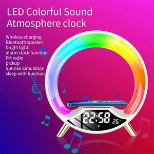 Lampe de musique à chargement sans fil à LED RVB <span class=keywords><strong>avec</strong></span> veilleuse d'ambiance Nouveau produit <span class=keywords><strong>Réveil</strong></span> Haut-parleur BT Éclairage coloré - Product Image 6