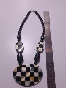 Adjustable Vintage New Look Woman's Stylish Buffalo Horn <b>Necklace</b> <b>Long</b> Boho Fashion With Pearl As Main Stone - Product Image 2