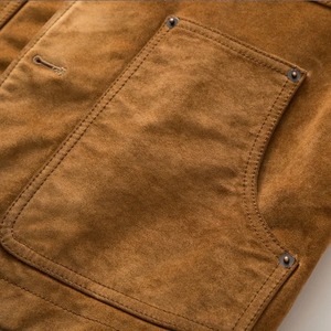 แจ็กเก็ตมอเตอร์ผู้ชายหนังกลับวัวแท้กระดุมแถวเดียวทรงสลิมฟิตสไตล์สตรีทสูงสีน้ำตาล - Product Image 3