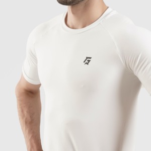Vêtements de gymnastique blancs basiques, t-shirt basique - Product Image 6