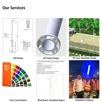 Poste de Aluminio para Farola Solar Exterior Personalizado, de un Solo Brazo o Doble Brazo, Tamaños 4m 5m 6m 7m 8m 9m 10m 12m, Precios Competitivos