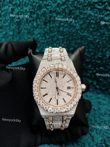 นาฬิกาข้อมือแฟชั่นระบบควอตซ์ประดับเพชรทำด้วยมือรุ่นสแตนเลสสำหรับผู้ชายผู้หญิง - Product Image 2