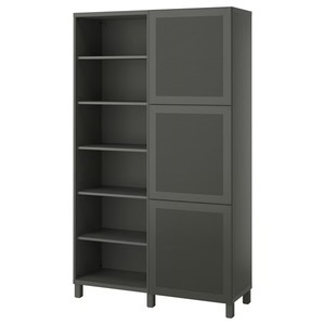 Gabinete de almacenamiento moderno gris con estantes y puertas elegante y elegante perfecto para organizar espacios de hogar u oficina - Product Image 1