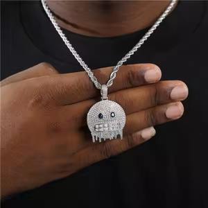 Pendentif en moissanite de haute qualité, style hip-hop, rond, charme tendance, argent 925, pendentif en moissanite personnalisé - Product Image 1