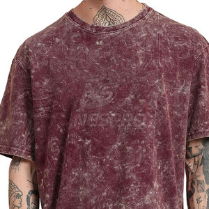 Vêtements de mode couleur unie hommes lavage à l'acide tricoté T-Shirts vêtements d'été 100% coton fabriqué au Pakistan séchage rapide écologique respirant - Product Image 6