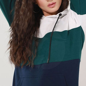 Últimas sudaderas con capucha casuales de manga larga para mujer Tela de punto transpirable con cuello con capucha Diseño teñido liso de invierno - Product Image 4