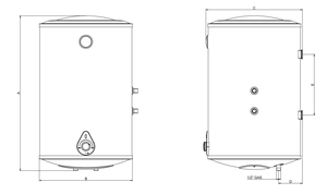 Chauffe-eau électrique de stockage 80L 220V avec une efficacité énergétique de 2500W/2000W/1500W pour les foyers, les voitures, les hôtels, fabriqué au Vietnam - Product Image 2